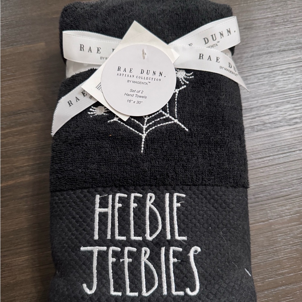 Rae Dunn Black Halloween towels